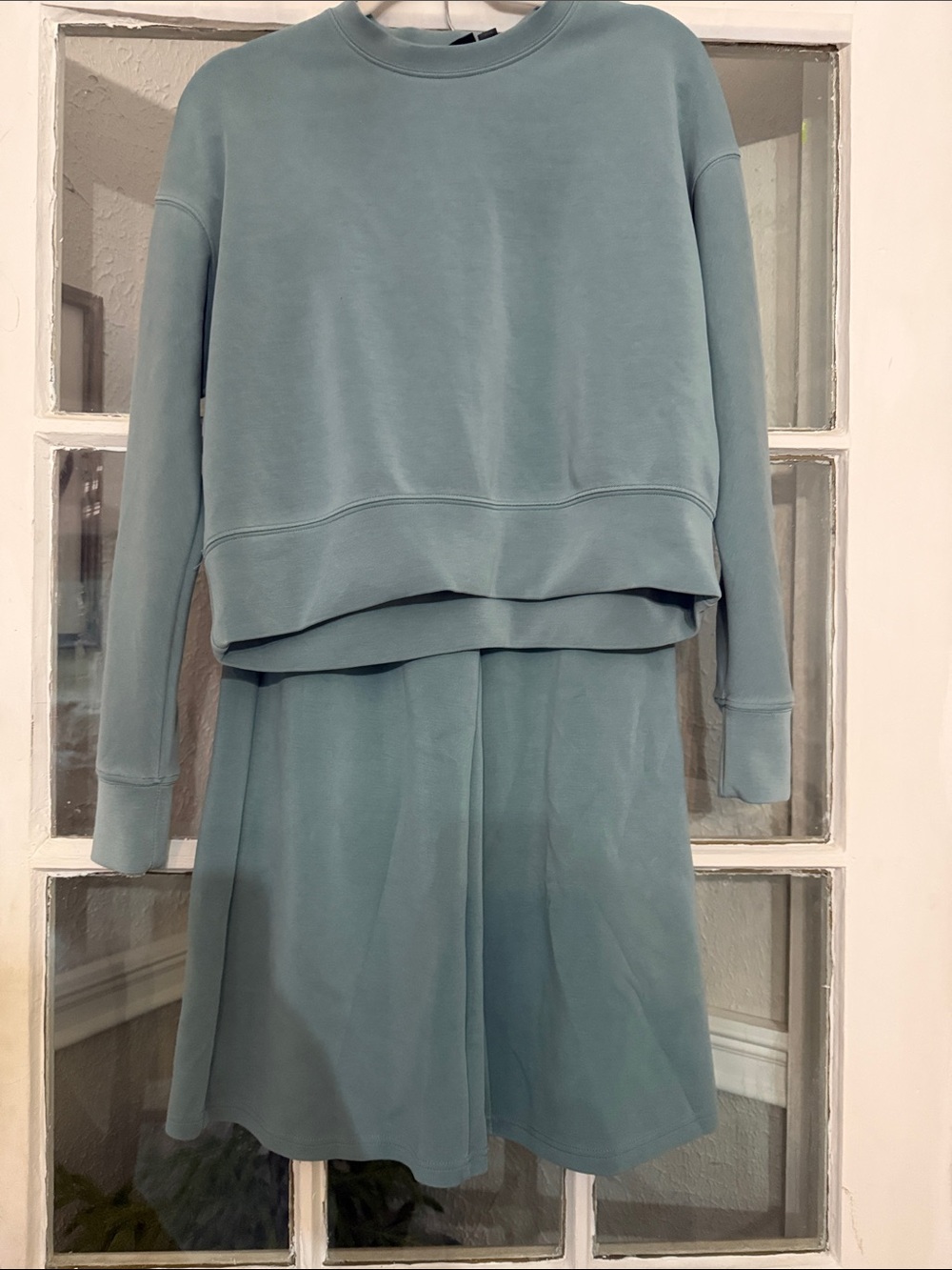 Bailey/44 Women's Set  Cropped Wide-Leg Pants and Crewneck Dusty Teal